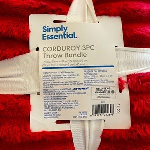 Bed Bath & Beyond- Corduroy 3pc Throw Bundle